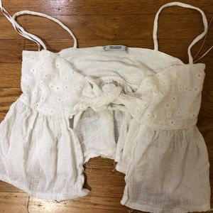 Pull & Bear front tie crop top